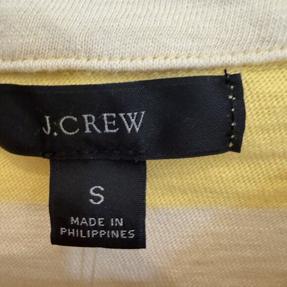 NEW J Crew Shirt Women’s Small Butter Yellow Rugby Striped Polo Knit Y2K Preppy - Picture 4 of 14